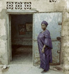 Malian Midwife in front of clinic