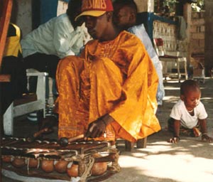 student with balafon